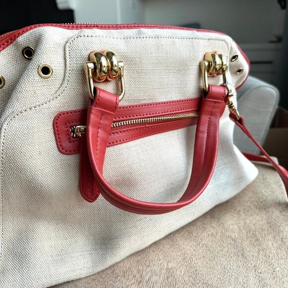 Charles Jourdan Canvas and Leather Satchel - Excellent Preowned Condition - Picture 5 of 12